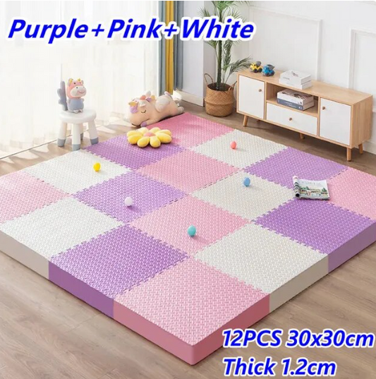 Baby Crawling Play Mat 12-Pack Puzzle Mat Thick 1.2 cm