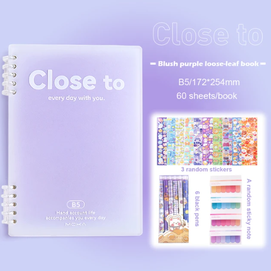 A5/B5 loose-leaf notebook 60 sheets with gift kawaii