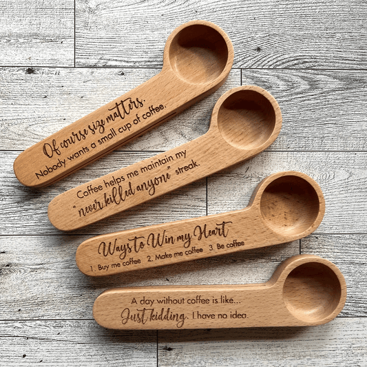 ☕Engraved Coffee Scoop and Bag Clip | Unique Gift for Coffee Lovers🎁